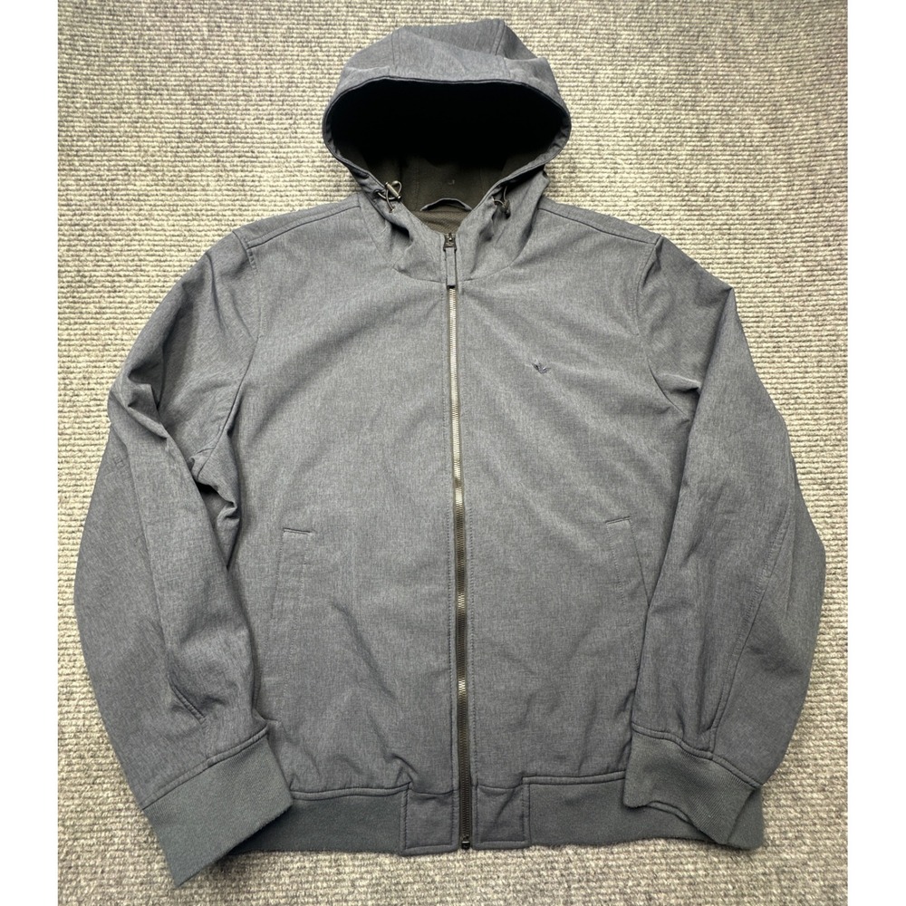 Dockers Softshell Jacket Men XXL Blue Hooded Full Zip Fleece Lined